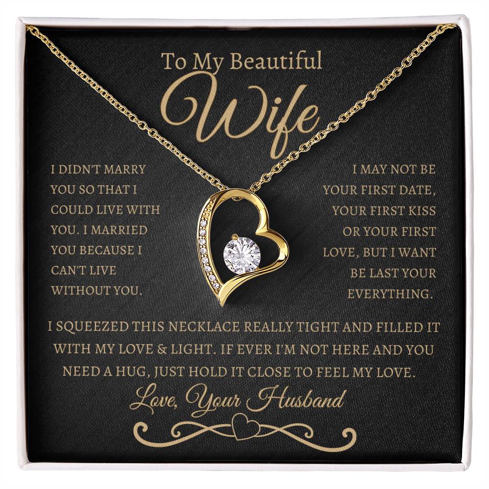 To My Wife Necklace Keepsake, Love Necklace, Gift For Her, Birthday, Anniversary