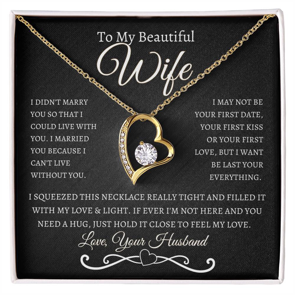 To My Beautiful Wife, Love Necklace, Birthday , Anniversary Gift