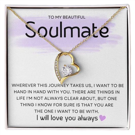Soulmate ~ Forever Love Necklace ~White Gold Finish