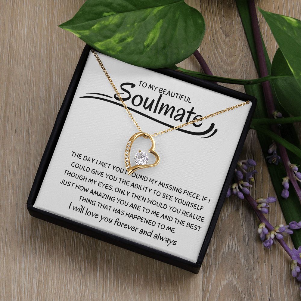 Soulmate  Forever Love Necklace Girlfriend Necklace, Wife Christmas Gift, Necklace for Girlfriend, Anniversary Gift for Her