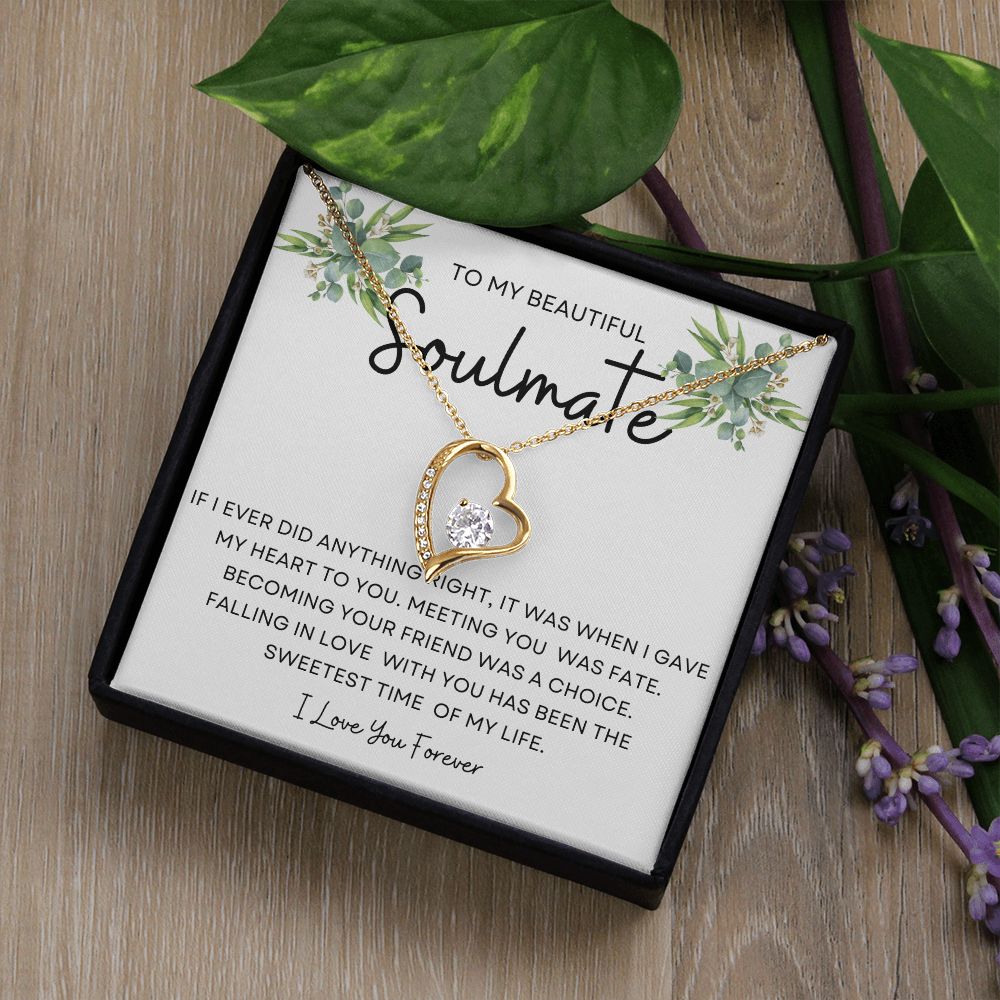 Soulmate Forever Love Necklace, Girlfriend Necklace, Wife Christmas Gift, Necklace for Girlfriend, Anniversary Gift for Her