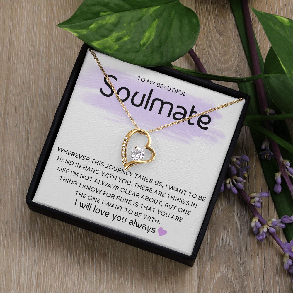 Soulmate ~ Forever Love Necklace ~White Gold Finish