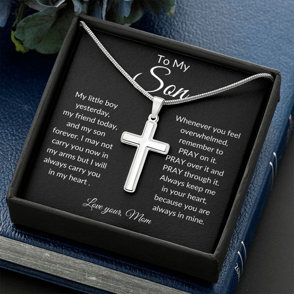 To My Son ~ Always in mine ~ Stainless Steel Cross