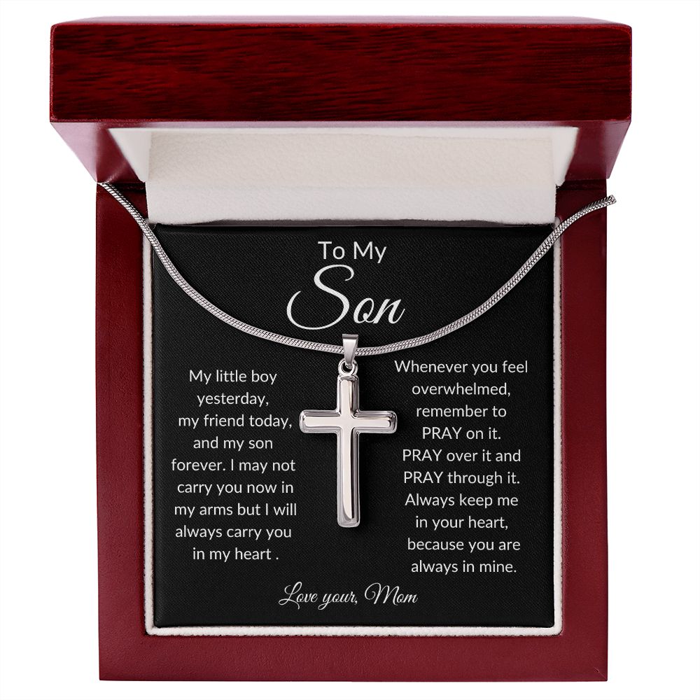 To My Son ~ Always in mine ~ Stainless Steel Cross