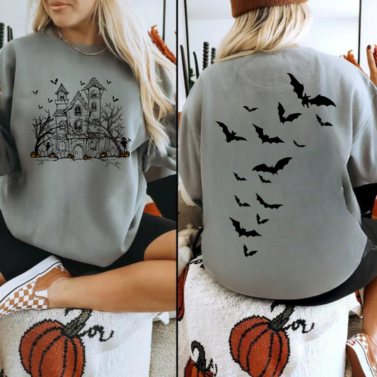 Haunted House Halloween Cozy Hoodie, Gifts for Her