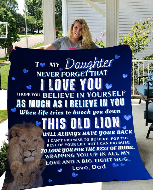 To My Daughter Love Dad  Fleece Blanket, Birthday Gift, Gifts