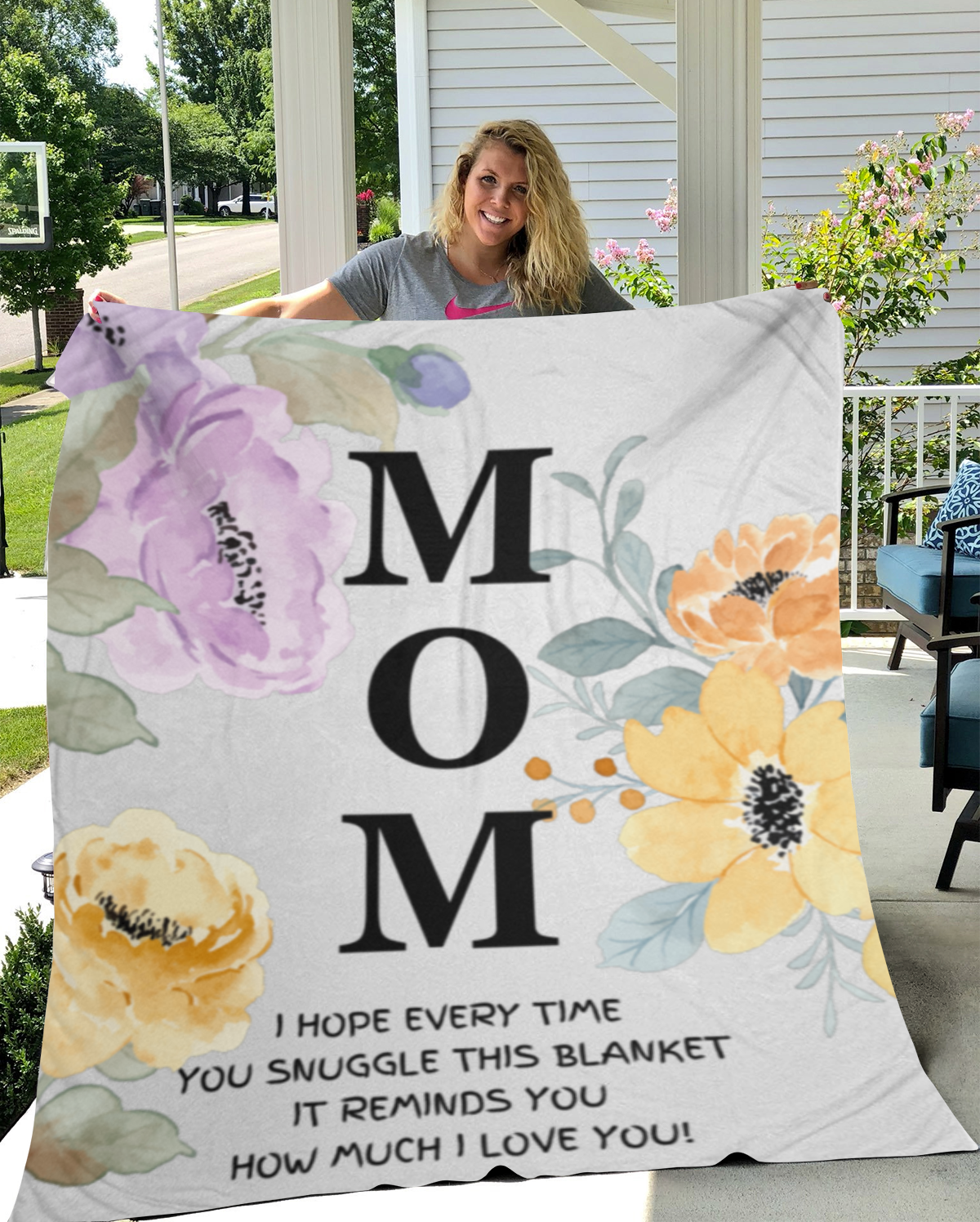 Mom Plush Fleece Blanket, Birthday Gift, 60x80 Queen