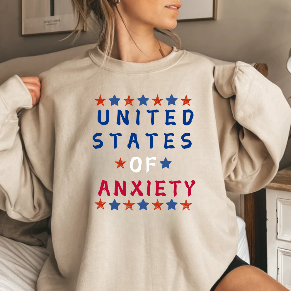 United States Of Anxiety Hoodie, Sweatshirt, T-shirt , Patriotic USA Hoodie, Election Hoodie, Political Hoodie