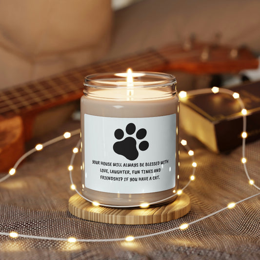 Your House Will Always Be Blessed ~ CAT ~ Scented Soy Candle, 9oz