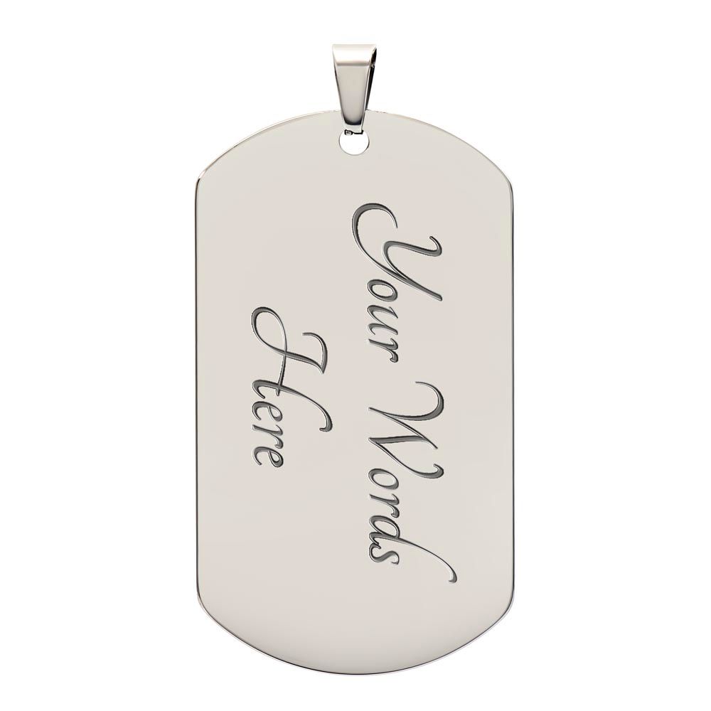 To My Son ~ Love Dad Dog Tag Style Necklace, Birthday Gift