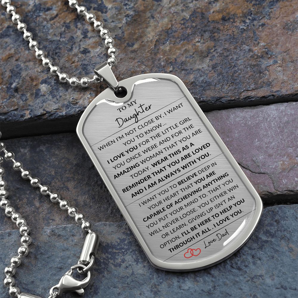 To My Daughter ~ Love Dad ~I Love you Necklace