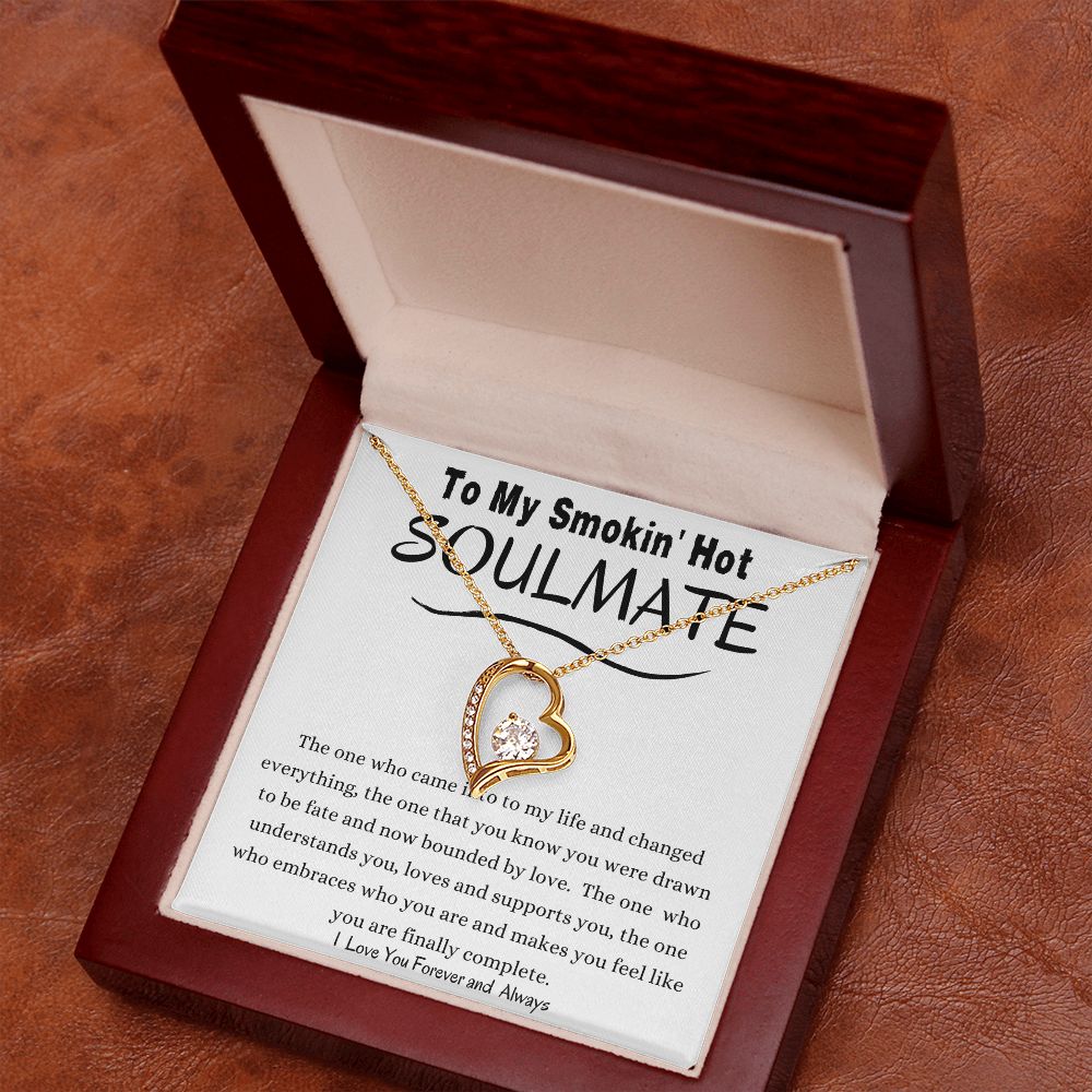To My Smokin' Hot Soulmate,  White Gold, Yellow Gold, Crystal Necklace