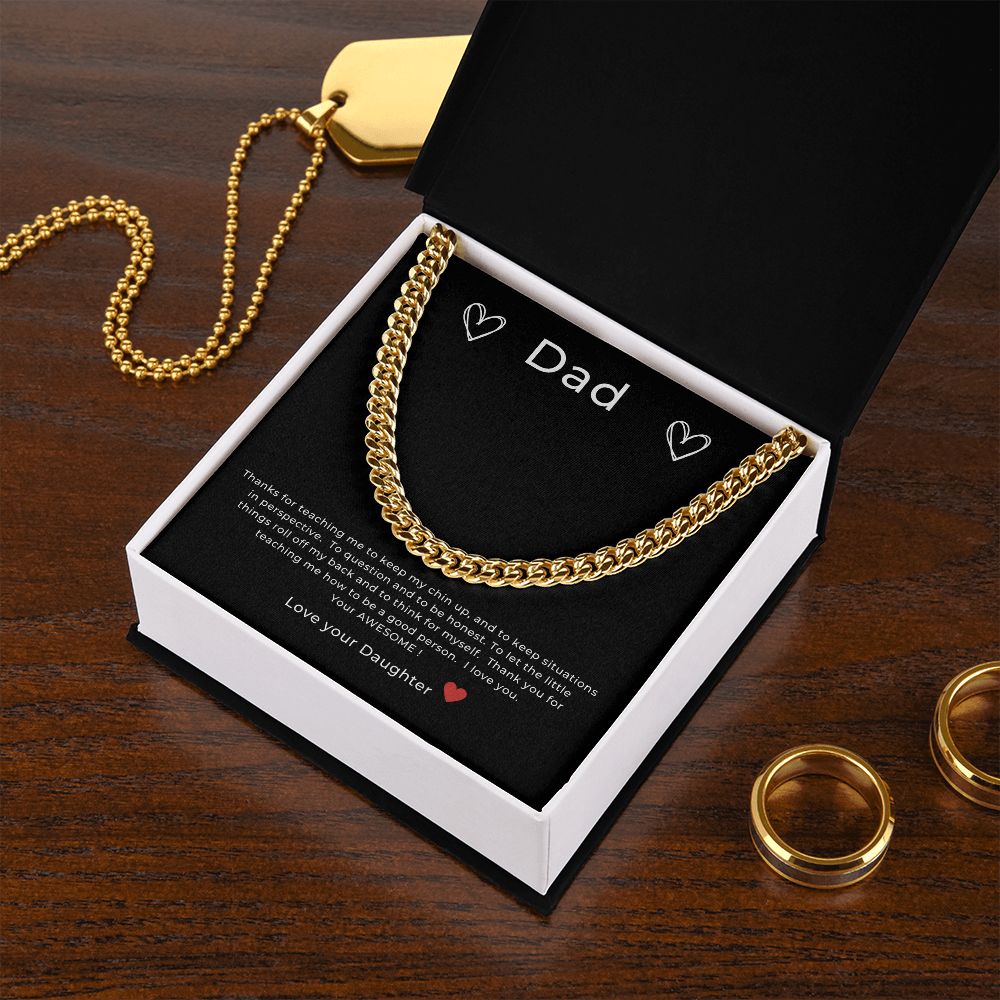 Dad Your Awesome | Father's Day Gift | Cuban Link Chain |Birthday