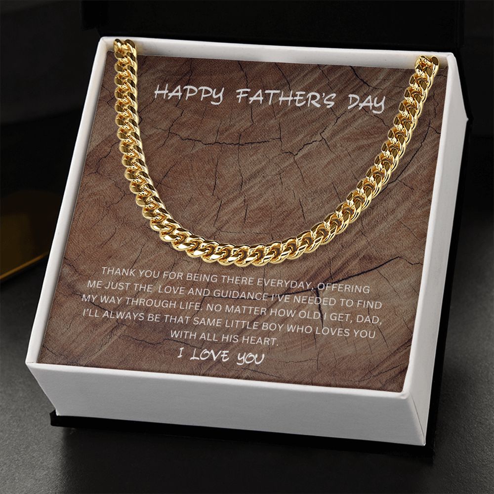 Father's Day ~ Love You / Cuban Link Chain