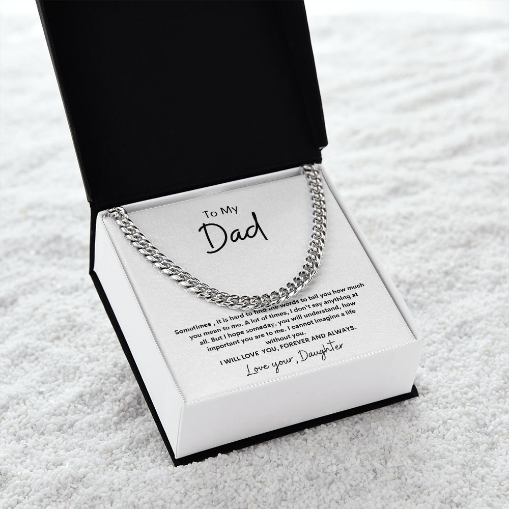 To My Dad ~ I Will ~ Love your Daughter, Gift for him, Gifts for Dad, Birthday