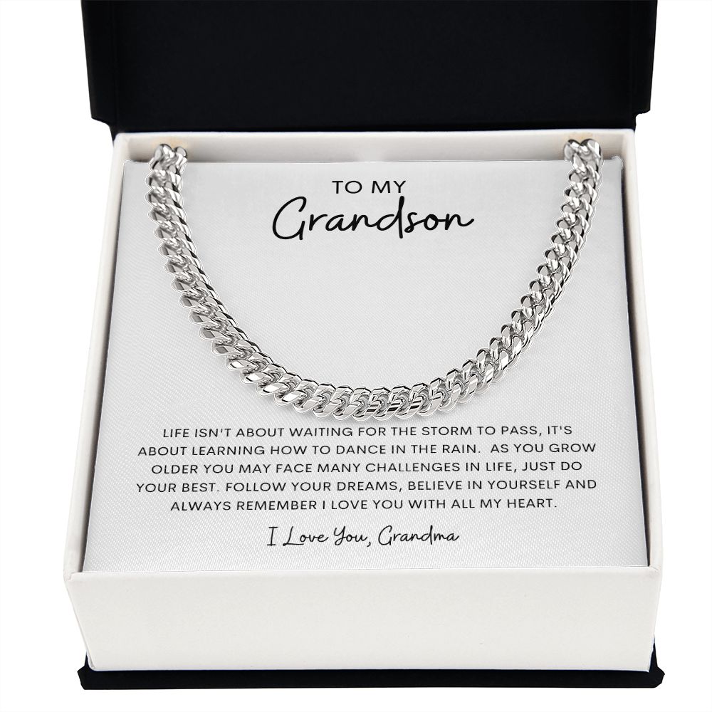 Perfect for your Grandson ~ Do Your Best ~Grandma /Cuban Link Chain