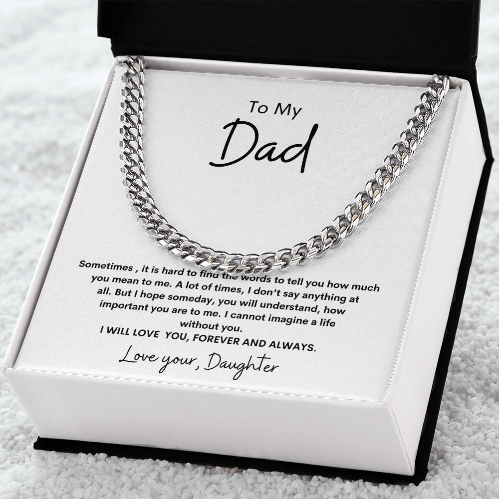 To My Dad ~ I Will ~ Love your Daughter, Gift for him, Gifts for Dad, Birthday