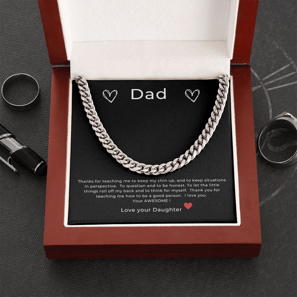 Dad Your Awesome | Father's Day Gift | Cuban Link Chain |Birthday