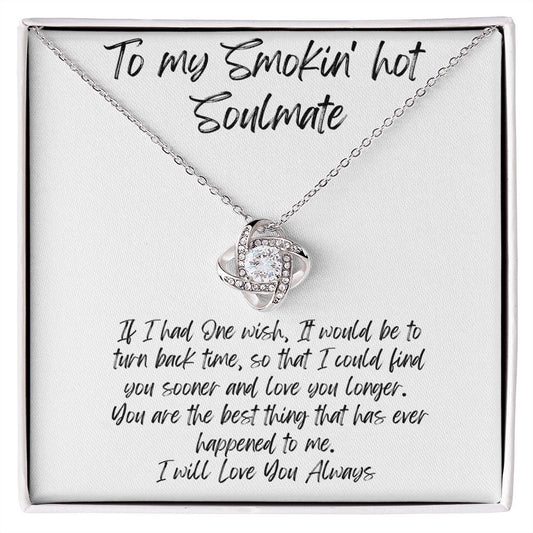 Soulmate Love knot Necklace, Girlfriend Necklace, Wife Christmas Gift, Necklace for Girlfriend, Anniversary Gift for Her
