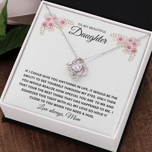 To My Daughter, Love Mom, Necklace With Special Message