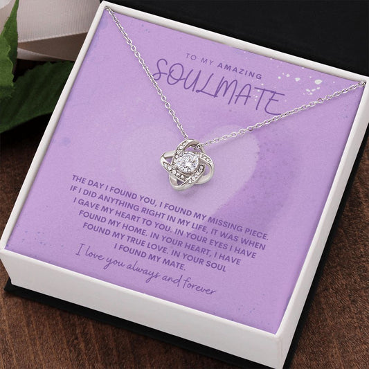 To My Soulmate Necklace, Wife Gift, Friendship Gift, Anniversary Gift, Soulmate Gift