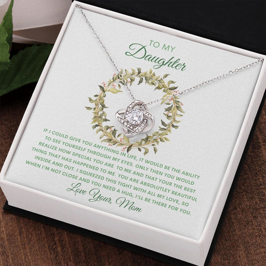 To My Daughter, Love Mom, Birthday Gift Necklace