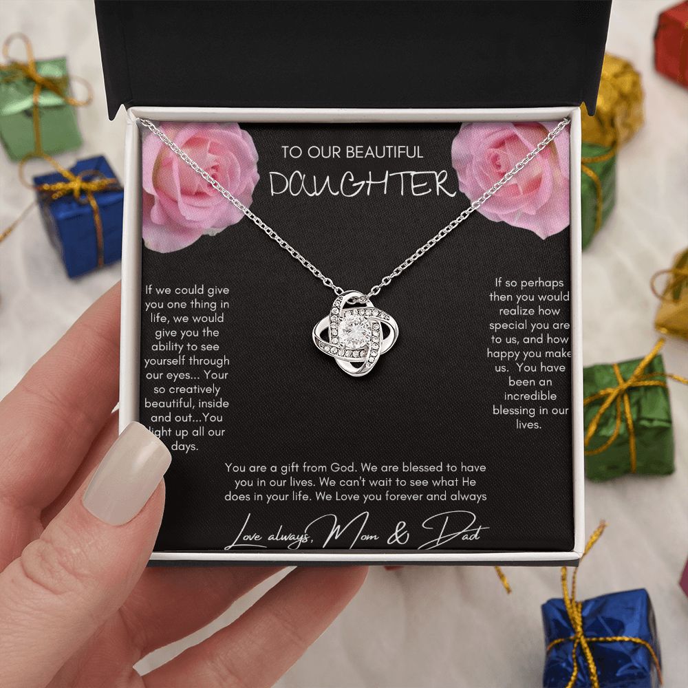 To Our Daughter, Love Mom And Dad, Birthday Gift Necklace