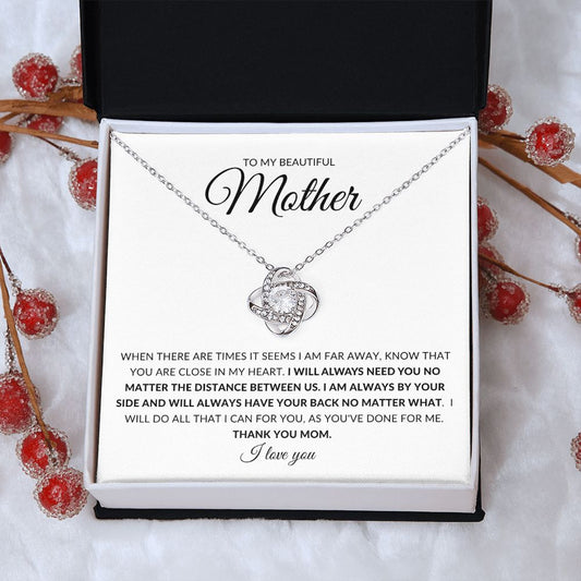 Mother ~ You Are Close In My Heart / Love Knot Necklace