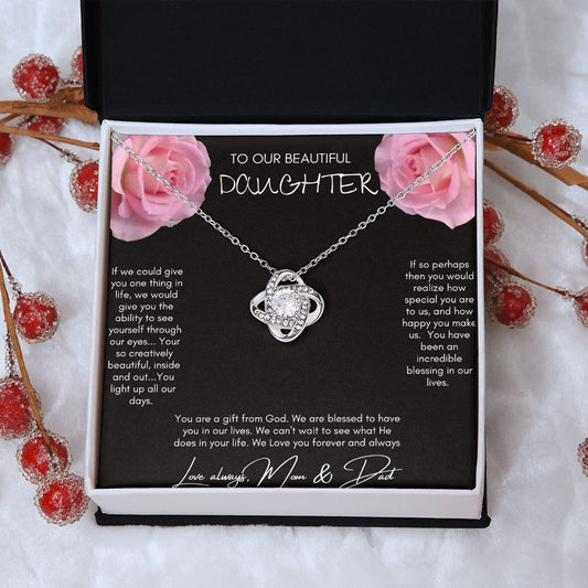 To Our Daughter, Love Mom And Dad, Birthday Gift Necklace