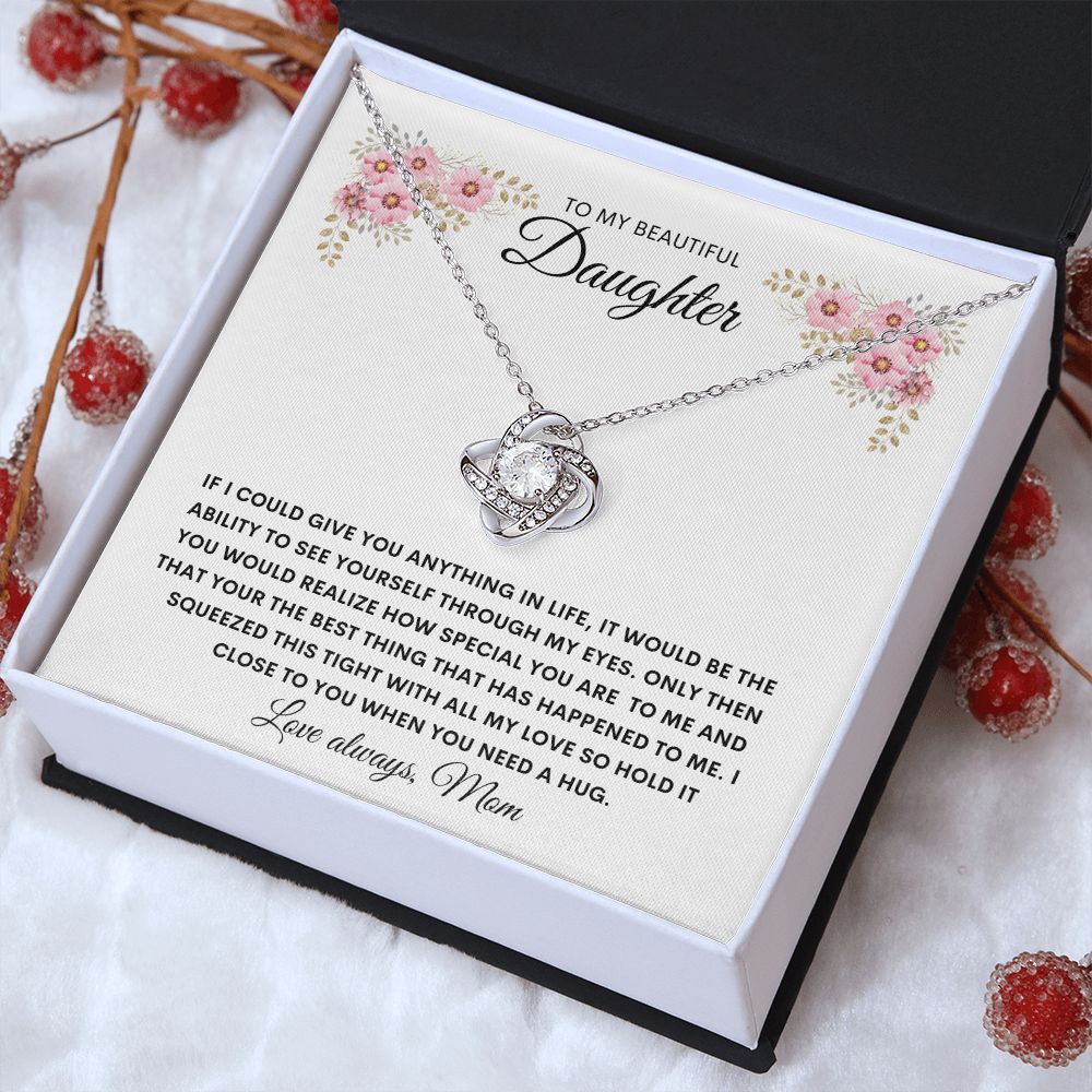 To My Daughter, Love Mom, Necklace With Special Message