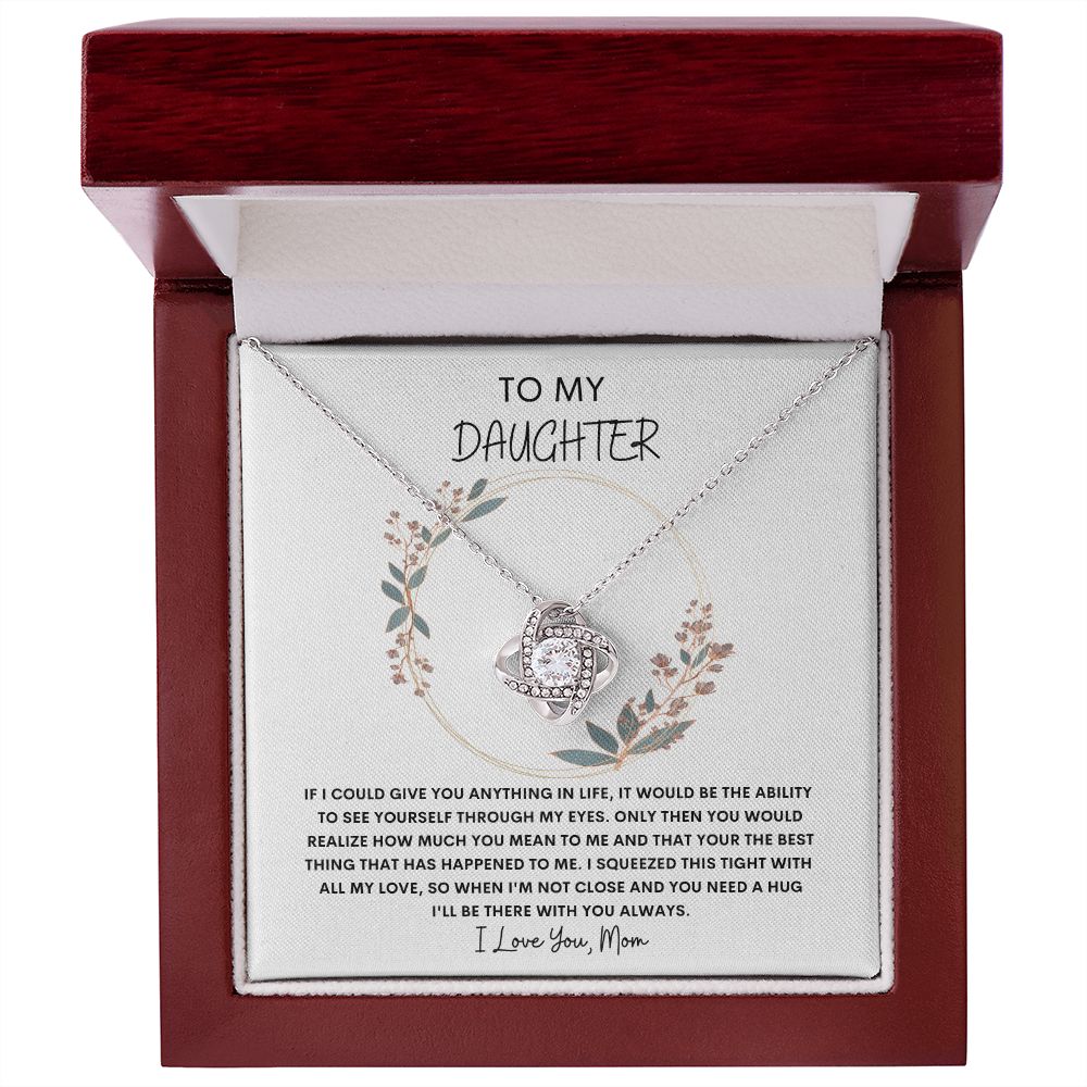 To My Daughter, Love Mom, Birthday Gift Necklace