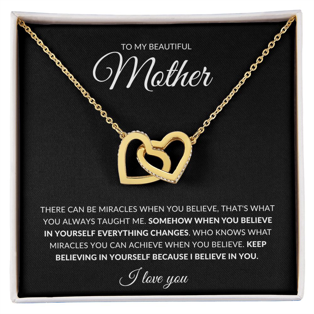 Mother / I Believe In You Love Heart Connecting Necklace