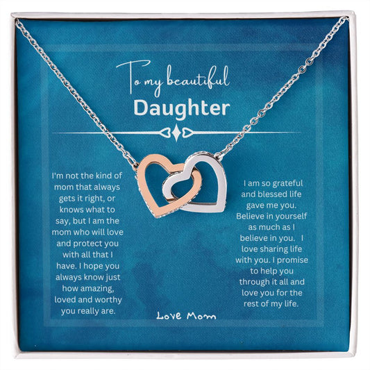 To My Beautiful Daughter - Interlocking Hearts