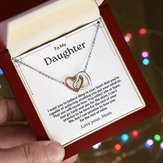 To My Daughter, Love Mom, Necklace With Message