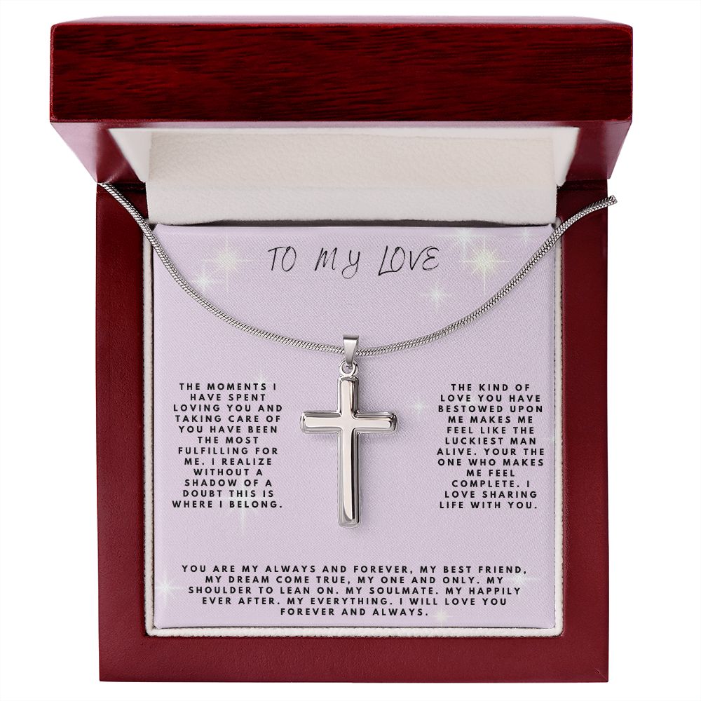 To My Love  Cross Necklace, Soulmate,Girlfriend Necklace, Wife Christmas Gift, Necklace for Girlfriend, Anniversary Gift for Her